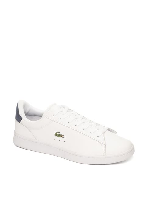 white/blue leather sneaker LACOSTE | CARNABY 224PELLE-WHT